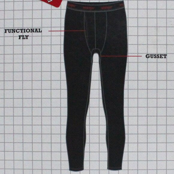 NWT Men's Large 36-38 in. Wrangler Workwear Heavyweight Thermal Black Pant - Picture 6 of 8